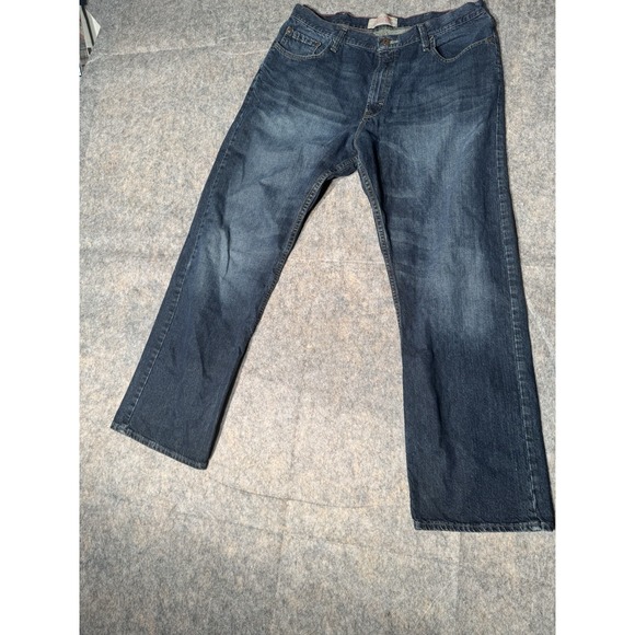 WRANGLER Straight Fit MEN'S Blue STRETCH DENIM 5-Pocket HIGH-RISE Jeans Sz 38x32 - Picture 1 of 12